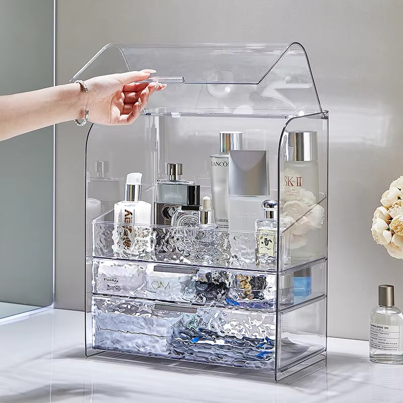Luxury Skincare Fridge - Luxurious Water Ripple Makeup Storage Box