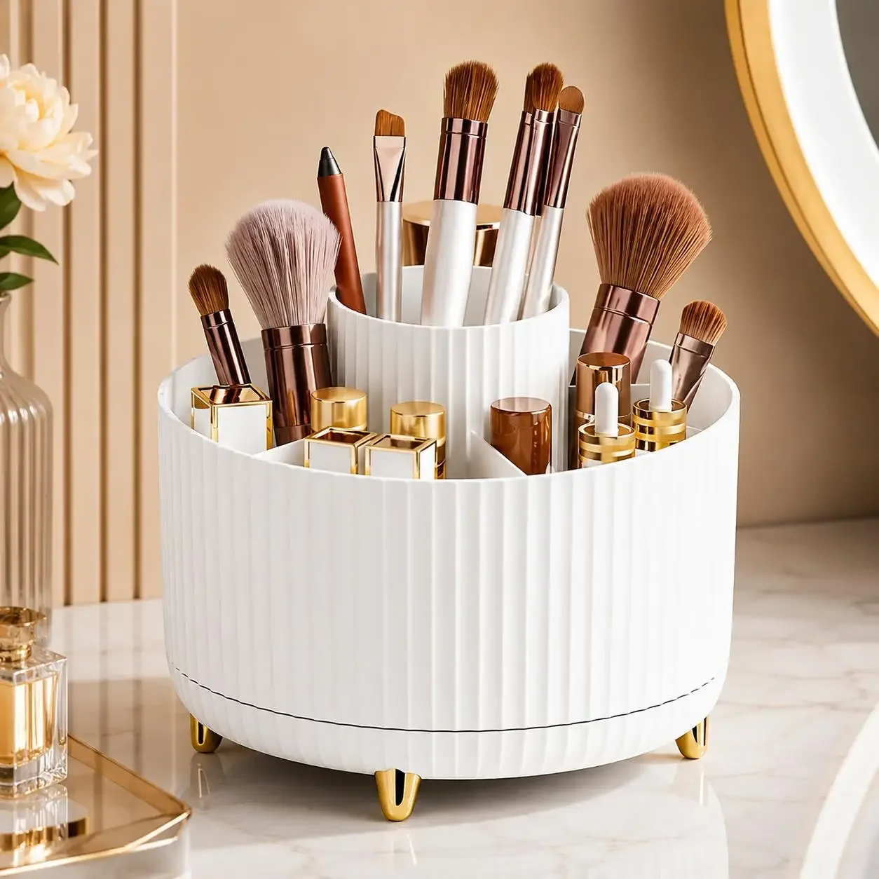360 Rotating Makeup Organizer  - Luxury Skincare Box review and price